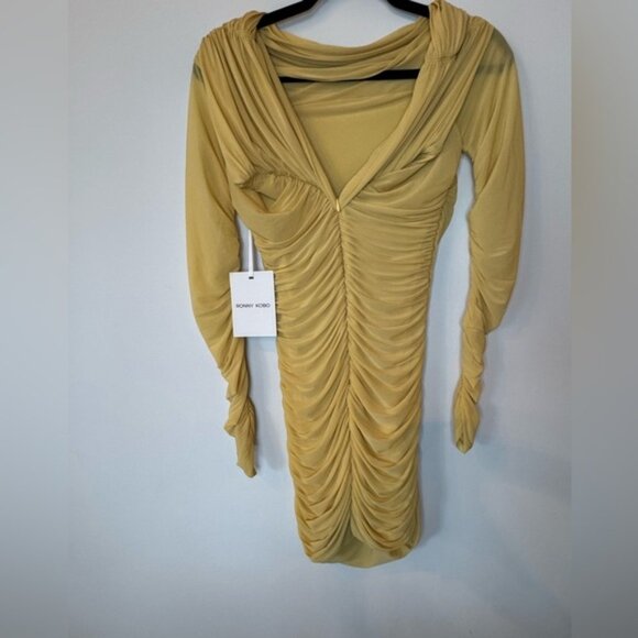 Ronny Kobo Yellow Rushed Dress – Brand New with Tags! - Picture 3 of 10
